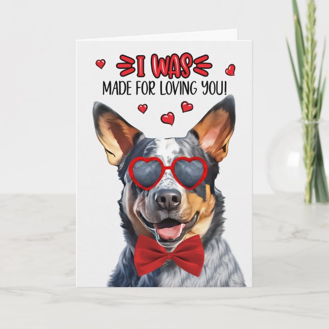 Cartes Pour Fêtes Annuelles Queensland Heeler Chien Vous Aimant Valentine (Devant)