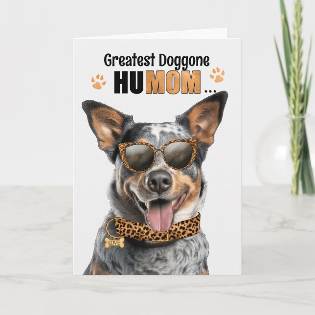 Cartes Pour Fêtes Annuelles Queensland Heeler Dog Greatest HuMOM Mother's Day (Devant)