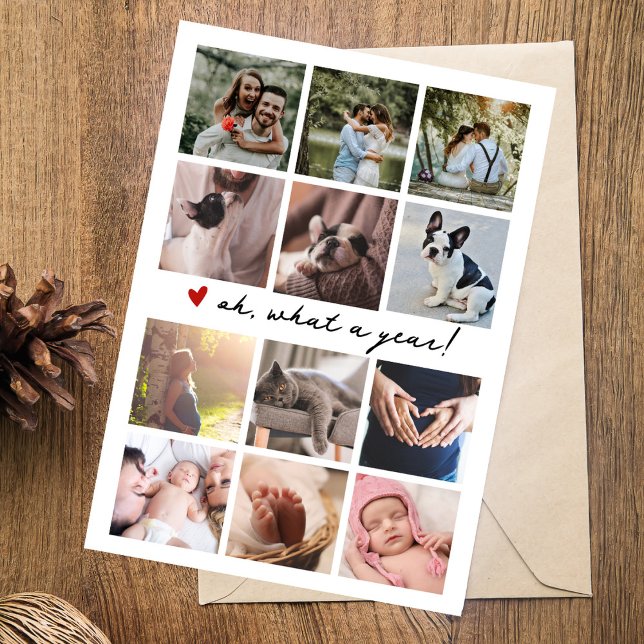 Cartes Pour Fêtes Annuelles Quel an de photo moderne multiple collage (Créateur téléchargé)