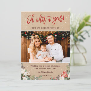 Cartes Pour Fêtes Annuelles Quel An Noël Floral Kraft Photo