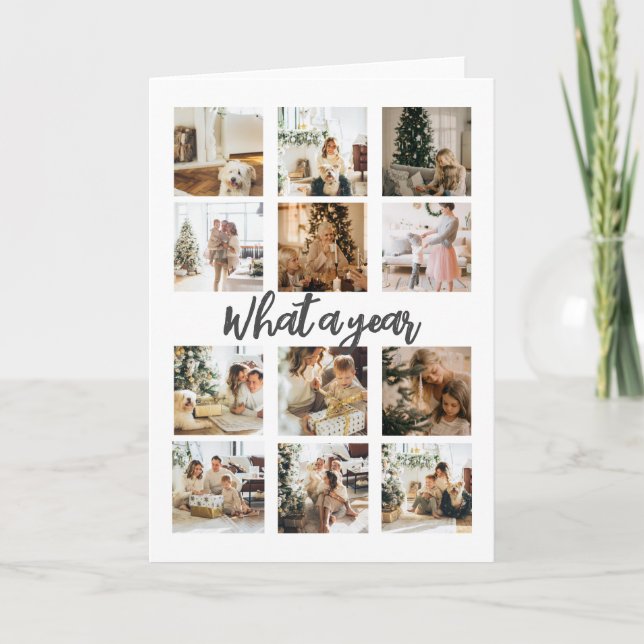 Cartes Pour Fêtes Annuelles Quel an photo Noël personnalisé (Devant)