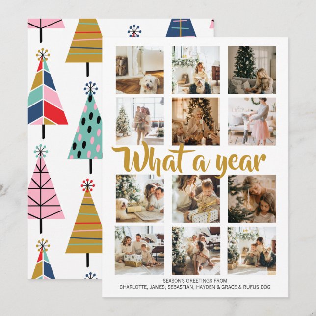 Cartes Pour Fêtes Annuelles Quel an photo Noël personnalisé (Devant / Derrière)