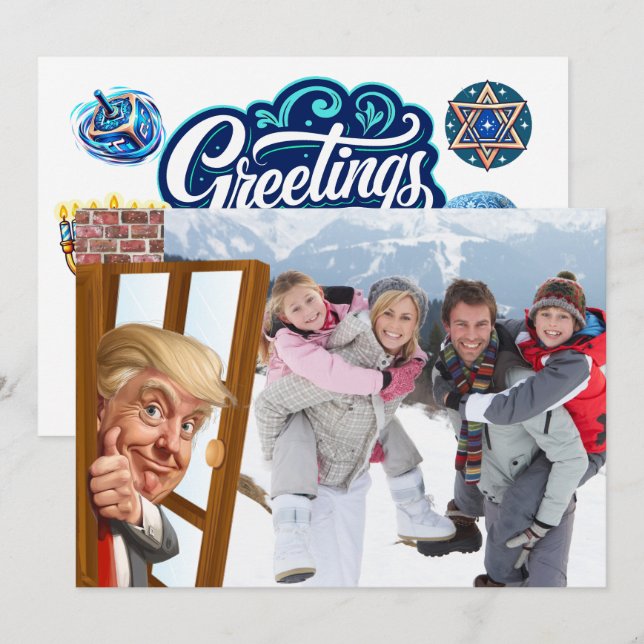 Cartes Pour Fêtes Annuelles Quel PHOTOBOMB Hanukkah Fêtes juives sacrées (Devant / Derrière)