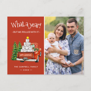 Cartes Pour Fêtes Annuelles Quelle année drôle Camion de Noël Rouge