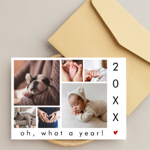 Cartes Pour Fêtes Annuelles Quelle année ! Moderne collage simple de 6 photos