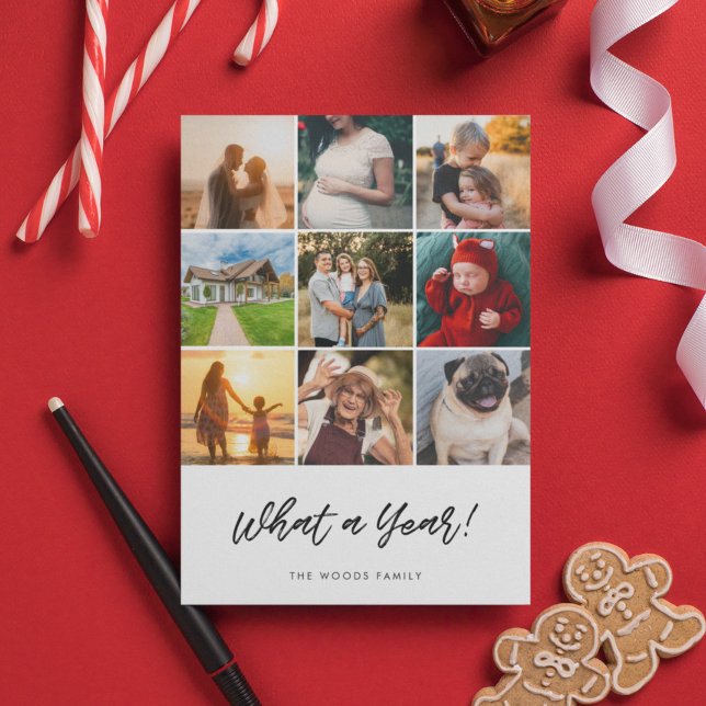Cartes Pour Fêtes Annuelles Quelle année Noël 9 Photo Collage Famille (Créateur téléchargé)