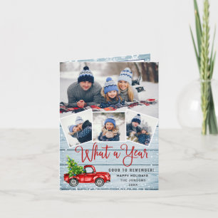Cartes Pour Fêtes Annuelles Quelle année Noël Camion de ferme rouge 4 Photo