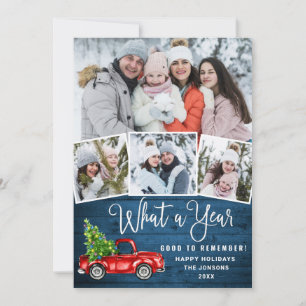 Cartes Pour Fêtes Annuelles Quelle année Noël Camion de ferme rouge 4 Photo