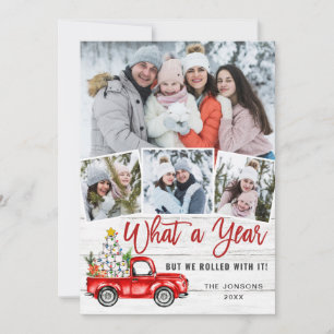 Cartes Pour Fêtes Annuelles Quelle année Noël Camion de ferme rouge 4 Photo
