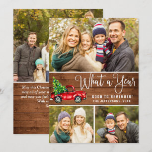 Cartes Pour Fêtes Annuelles Quelle année Noël Camion de ferme rouge 4 Photo Bo