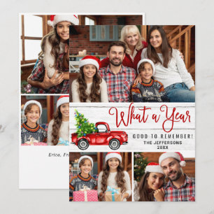 Cartes Pour Fêtes Annuelles Quelle année Noël Camion de ferme rouge 6 Photo