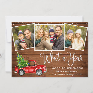 Cartes Pour Fêtes Annuelles Quelle année Noël Camion de la ferme rouge 3 Photo