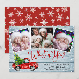 Cartes Pour Fêtes Annuelles Quelle année Noël Camion de la ferme rouge 3 Photo