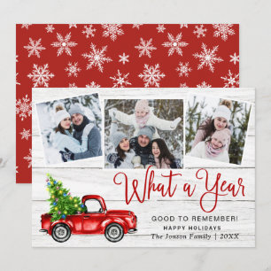 Cartes Pour Fêtes Annuelles Quelle année Noël Camion de la ferme rouge 3 Photo