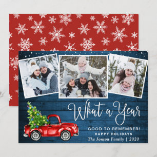Cartes Pour Fêtes Annuelles Quelle année Noël Camion de la ferme rouge 3 Photo