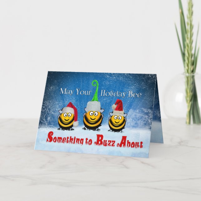 Cartes Pour Fêtes Annuelles Quelque chose à Buzz sur les abeilles miel (Devant)