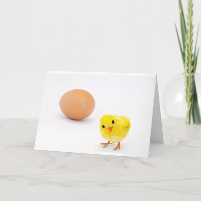 Cartes Pour Fêtes Annuelles qu'est venu d'abord le poulet ou l'oeuf ? (Devant)