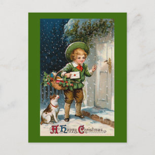 Cartes Pour Fêtes Annuelles "Quiconque à la maison ?" Noël vintage