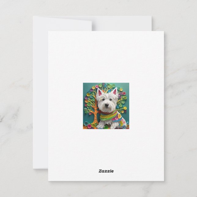Cartes Pour Fêtes Annuelles Quilling papier Westie (Dos)