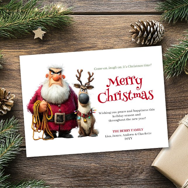 Cartes Pour Fêtes Annuelles Quirky cranky Claus custom editable Christmas card (Quirky cranky Claus custom editable Christmas card)