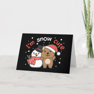 Cartes Pour Fêtes Annuelles Quokka Je Suis Neige Mignon Bonhomme de Neige Jeu