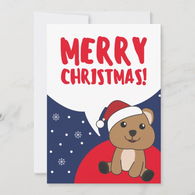 Cartes Pour Fêtes Annuelles Quokka Noël Neige Hiver Animaux Quokkas Vacances (Devant)