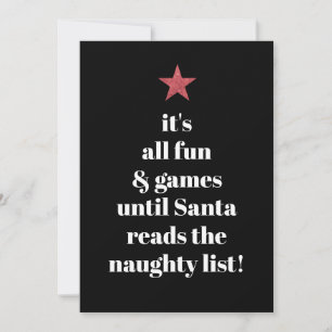 Cartes Pour Fêtes Annuelles Quota de Santa Red Star Modern Tree Font Funny