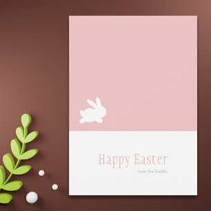 Cartes Pour Fêtes Annuelles Rabbit rose minimaliste Joyeux Pâques