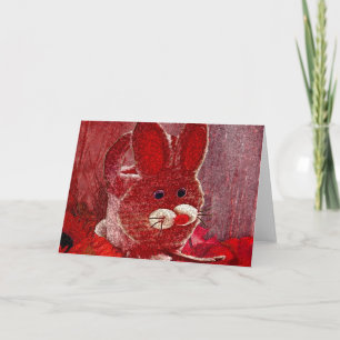 CARTES POUR FÊTES ANNUELLES RABBIT ROUGE