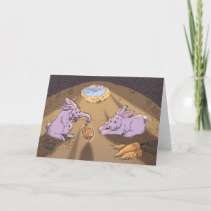 Cartes Pour Fêtes Annuelles rabbits et dreidel HR