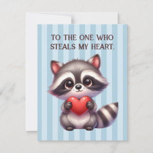 Cartes Pour Fêtes Annuelles Raccoon de la Journée des Valentines qui tient un 