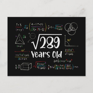 Cartes Pour Fêtes Annuelles Racine carrée de 289 17e anniversaire Cadeaux 17 a
