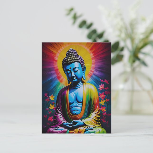 Cartes Pour Fêtes Annuelles Raies sacrées de bouddha de la paix (Debout devant)