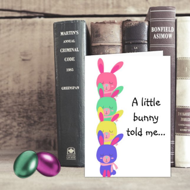 Cartes Pour Fêtes Annuelles Rainbow Bunnies Pâques (Créateur téléchargé)