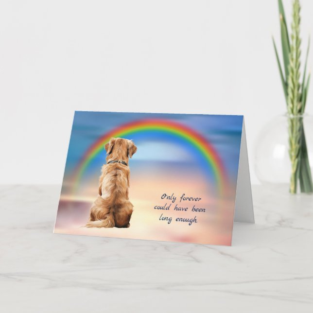 Cartes Pour Fêtes Annuelles Rainbow Golden Retriever Loss Sympathy Card (Devant)
