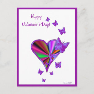 Cartes Pour Fêtes Annuelles Rainbow heart and Butterfly