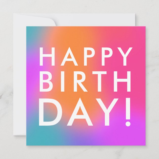 Cartes Pour Fêtes Annuelles Rainbow Joyeux Anniversaire Moderne Simple (Devant)