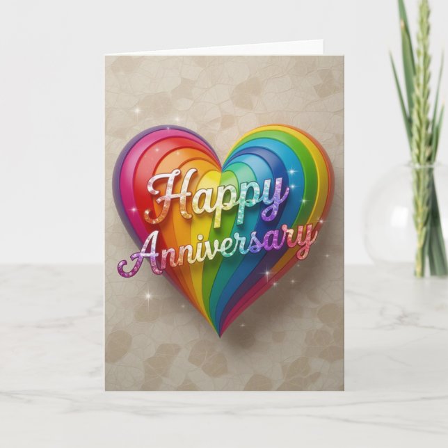 Cartes Pour Fêtes Annuelles Rainbow Pride Anniversaire Card, heureux anniversa (Devant)