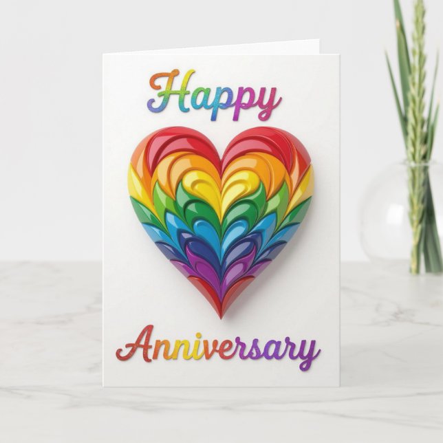 Cartes Pour Fêtes Annuelles Rainbow Pride Anniversaire Card, heureux anniversa (Devant)