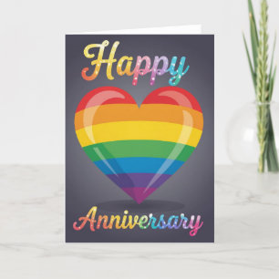Cartes Pour Fêtes Annuelles Rainbow Pride Anniversaire Card, heureux anniversa