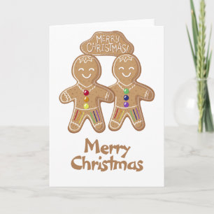 Cartes Pour Fêtes Annuelles Rainbow Pride Whimsical Christmas Gingerbread Homm