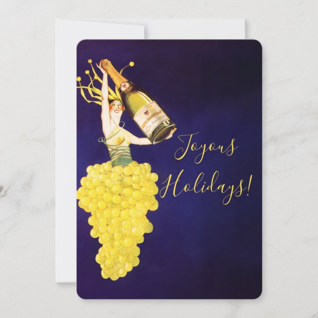Cartes Pour Fêtes Annuelles Raisins de Champagne (Devant)