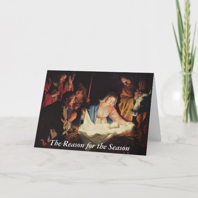 Cartes Pour Fêtes Annuelles Raison de l'événement de la Nativité de la saison  (Devant)