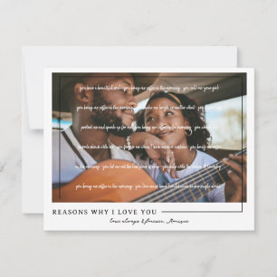 Cartes Pour Fêtes Annuelles Raisons pour lesquelles je t'aime   Photo personna