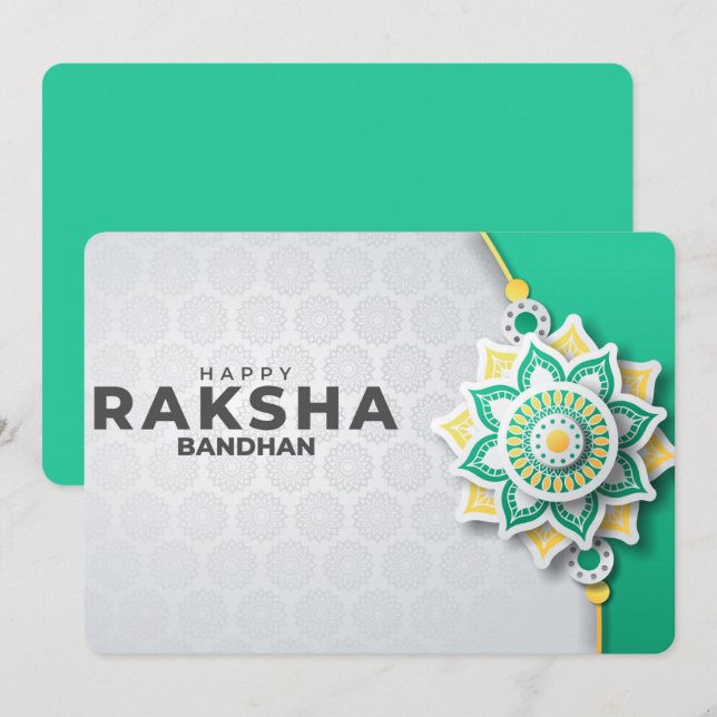 Cartes Pour Fêtes Annuelles Raksha Bandhan (Devant / Derrière)