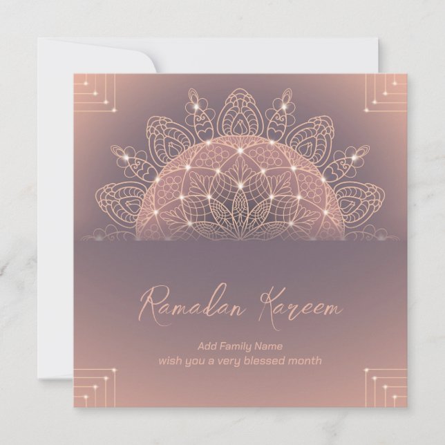 Cartes Pour Fêtes Annuelles Ramadan Kareem Moubarak Elegant Mandala (Devant)