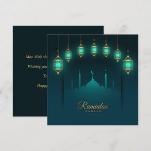 Cartes Pour Fêtes Annuelles Ramadan Kareem Mubarak Gold Mosquée islamique