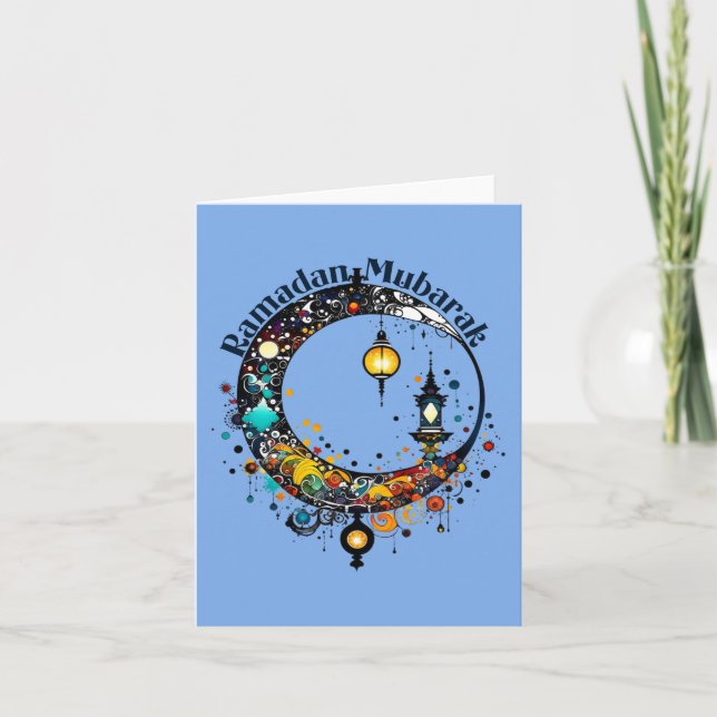 Cartes Pour Fêtes Annuelles Ramadan Moon de style Pollock (Devant)