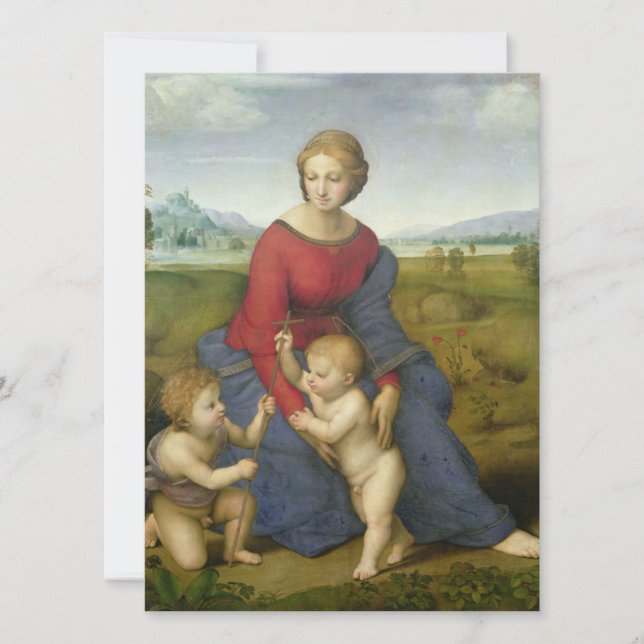 Cartes Pour Fêtes Annuelles Raphael - Madonna dans le pré (Devant)