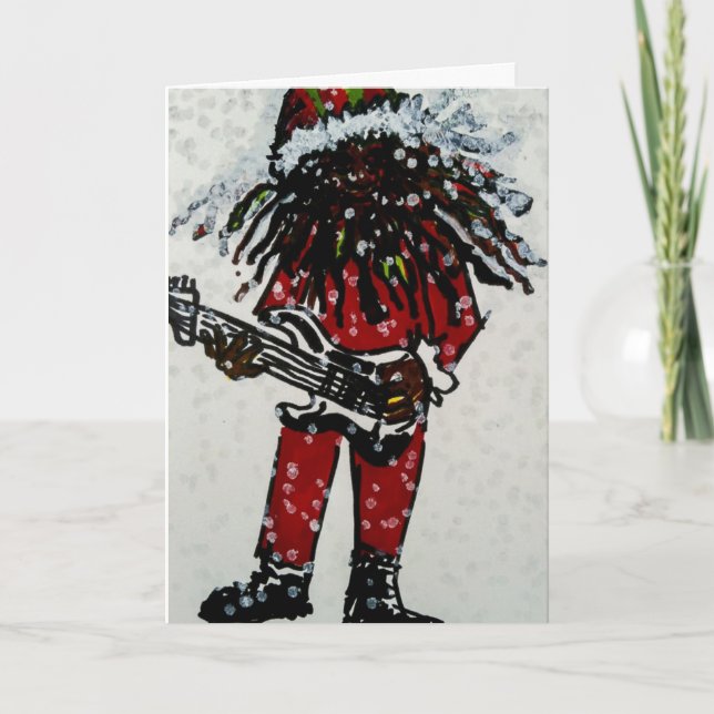 Cartes Pour Fêtes Annuelles Rasta de basculage Claus (Devant)